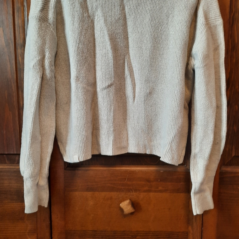 Lululemon Merino Wool Blend Ribbed Turtleneck Sweater Heathered Ivory Size 8 - Picture 11 of 13